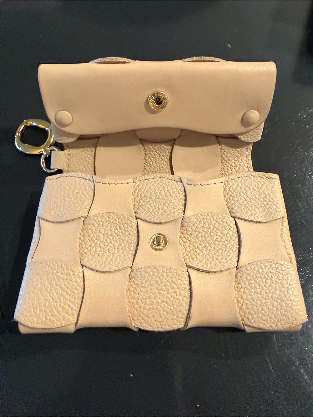 Polene Beige Woven Leather Key & Card Holder - Picture 5 of 9